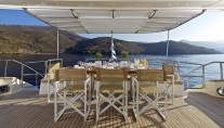 Yacht SANJANA -  Aft Deck Dining